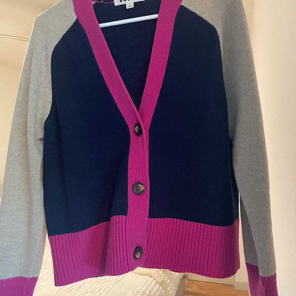 Boden Pink and Blue Cardigan Sweater